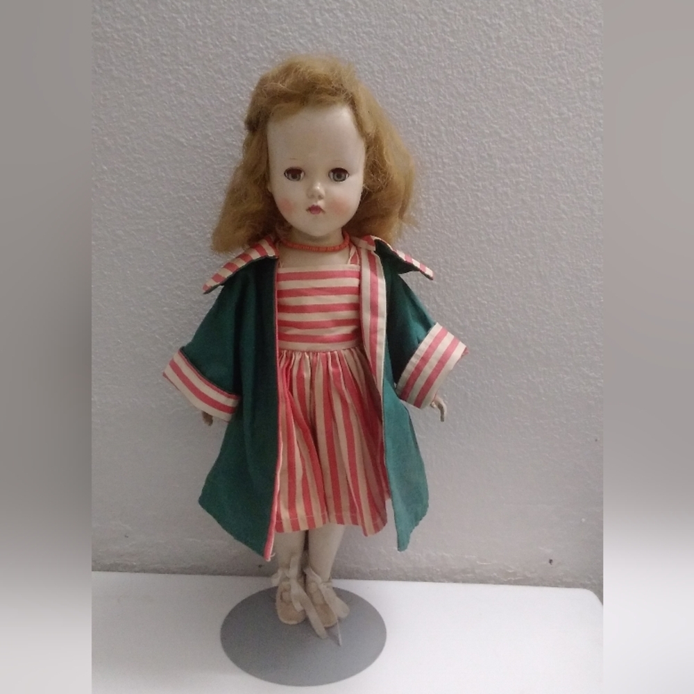 Doll Effanbee Nancy Nanette Redhead AS IS Sleep Eye Rare Vintage 1950s Coat Outf